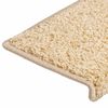 vidaXL Stair Mats 15 pcs 65x21x4 cm Cream Rectangular Edge