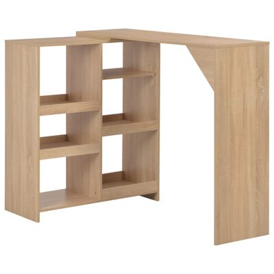 vidaXL Bar Table with Moveable Shelf Oak 138x39x110 cm
