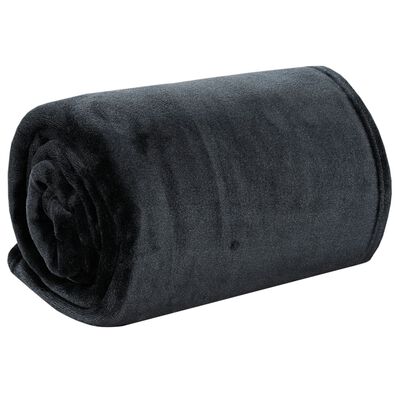vidaXL Blanket Black 200x240 cm Polyester | vidaXL.co.uk