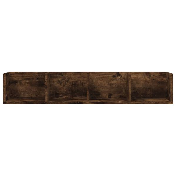 vidaXL CD Wall Shelf Smoked Oak 100x18x18 cm Engineered Wood