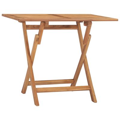 vidaXL Folding Garden Dining Table 90x60x75 cm Solid Teak Wood