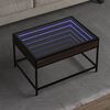 vidaXL Coffee Table with Infinity LED Brown Oak 70x50x41 cm
