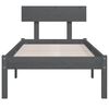 vidaXL Bed Frame without Mattress Grey Solid Wood 100x200 cm