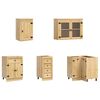 vidaXL Cabinet with Drawer with Shelf 10 pcs Honey Solid Pine Wood