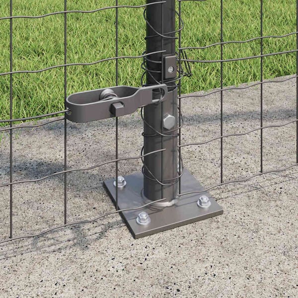 vidaXL Fence Posts Manual 13 pcs Grey Ø32mm 170 cm Galvanised steel