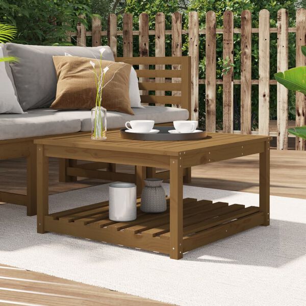 vidaXL Garden Table Honey Brown 82.5x82.5x45 cm Solid Wood Pine