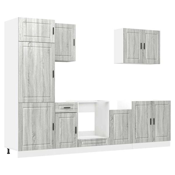 vidaXL 7 Piece Kitchen Cabinet Set Porto Grey Sonoma Engineered Wood