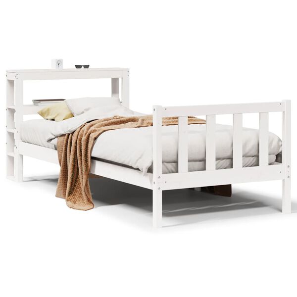vidaXL Bed Frame without Mattress White 90x200 cm Solid Wood Pine