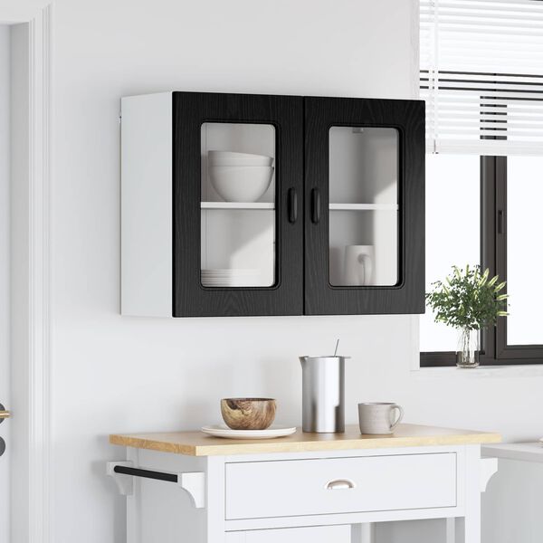 vidaXL Kitchen Cabinet with Storage Kalmar Black Oak 80 x 31 x 60 cm
