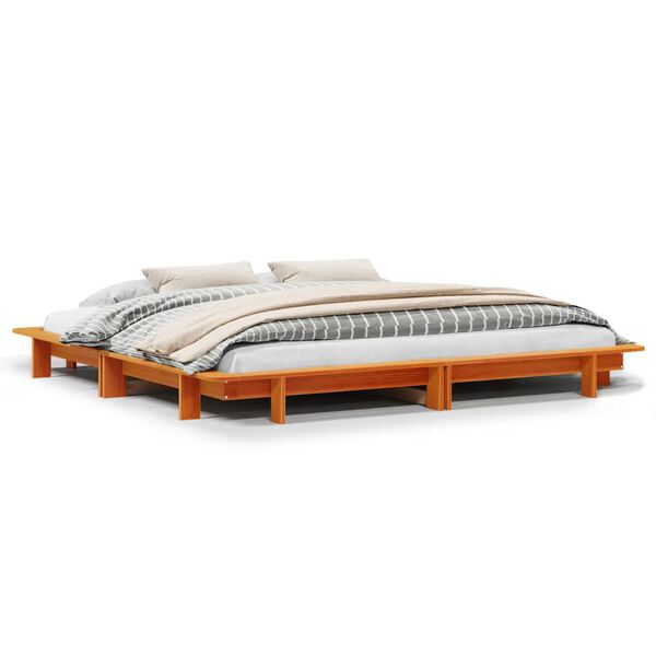 vidaXL Bed Frame without Mattress Wax Brown 160x200 cm Solid Wood Pine