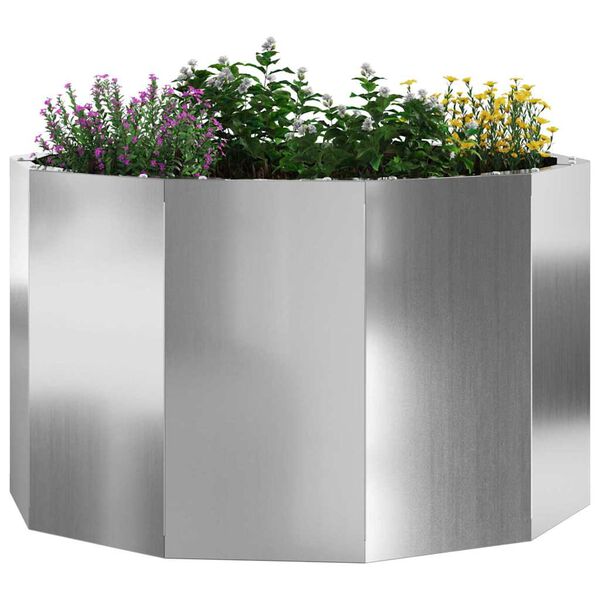 vidaXL Planter Silver 60 x 60 x 35 cm Galvanised Steel