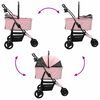 vidaXL Folding Pet Stroller Pink 78 x 54 x 101 cm 600D Oxford fabric