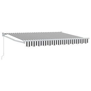 vidaXL Retractable Awning Anthracite and White 2.5 x 2 m