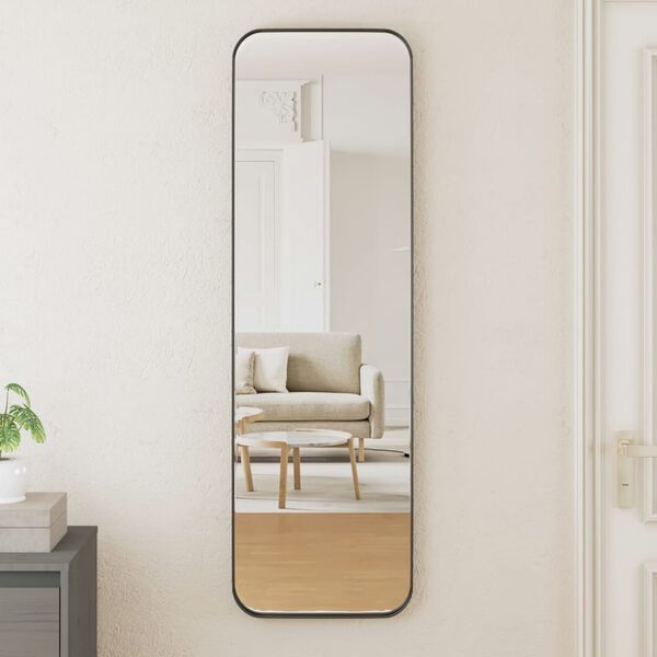vidaXL Wall-mounted Mirror Black 30x100 cm Rectangle