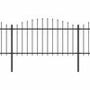vidaXL Garden Fence with Spear Top Steel 714.5x150 cm Black