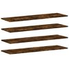 vidaXL Wall Shelves 4 pcs Smoked Oak 100x30x1.5 cm Engineered Wood