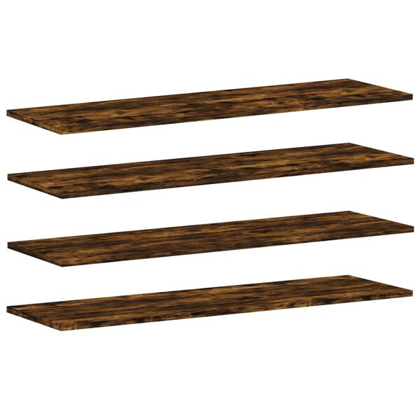 vidaXL Wall Shelves 4 pcs Smoked Oak 100x30x1.5 cm Engineered Wood
