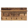 vidaXL Wall-Mounted Coat Rack Old Wood 80 x 40 x 12 cm Engineered wood