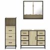 vidaXL 3 Piece Bathroom Furniture Set Sonoma Oak Engineered Wood