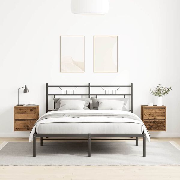 vidaXL Wall-mounted Bedside Cabinets 2 pcs Old Wood 38x34x40 cm