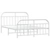 vidaXL Metal Bed Frame without Mattress with Footboard White 183x213cm