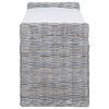 vidaXL Storage Bench with Cushion White Wash 110 x 40 x 50 cm Rattan