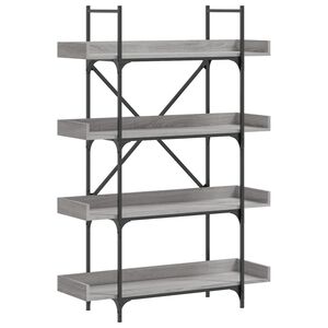 vidaXL Bookcase 4-Tier Grey Sonoma 100x33x145.5 cm Engineered Wood