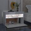 vidaXL Bedside Cabinet & LED Lights 2 pcs High Gloss White 60x35x40 cm