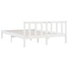 vidaXL Bed Frame without Mattress White Solid Wood Double
