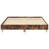 vidaXL Bed Frame No Mattress Smoked Oak 140x200 cm Engineered Wood