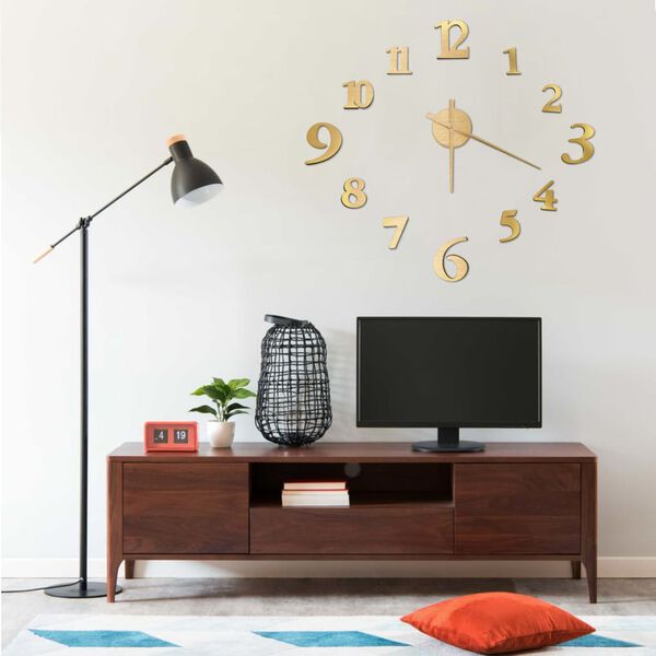 vidaXL 3D Wall Clock Modern Design Gold 100 cm XXL