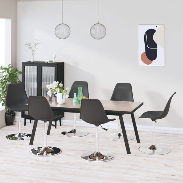 vidaXL Swivel Dining Chairs 6 pcs Grey PP