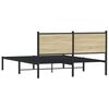vidaXL Metal Bed Frame without Mattress Sonoma Oak 140x200 cm