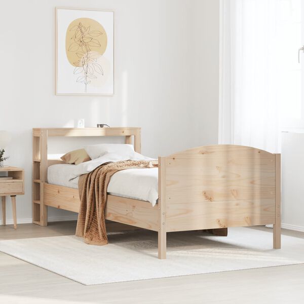 vidaXL Bed Frame without Mattress 75x190 cm Small Single Solid Wood Pine