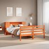 vidaXL Bookcase Bed without Mattress Wax Brown 120x200 cm Solid Wood Pine