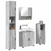 vidaXL Bathroom Furniture Set Wall-mounted with Door 4 pcs Grey Sonoma