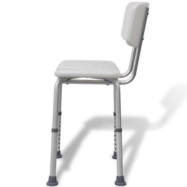 vidaXL Shower Chair Aluminium White