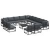vidaXL Garden Sofa Set 14 pcs Black Aluminium