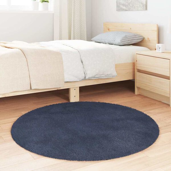vidaXL Shaggy Rug High Pile NAVARRA Navy 100x100 cm Polyester