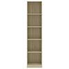 vidaXL 5-Tier Book Cabinet Sonoma Oak 40x24x175 cm Engineered Wood