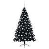 vidaXL Artificial Pre-lit Christmas Tree Black 180 cm PVC