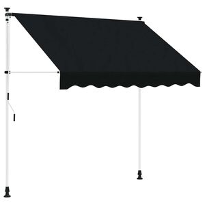 vidaXL Manual Retractable Awning Black 150 cm