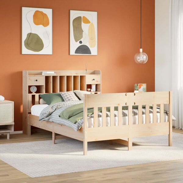 vidaXL Bed Frame without Mattress 150x200 cm King Size Solid Wood Pine