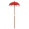 vidaXL Parasol with Base Red 95 x 95 x 260 cm Cotton and Wood