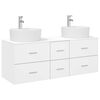 vidaXL Bathroom Furniture Set 3 pcs White 129 x 44.5 x 80 cm