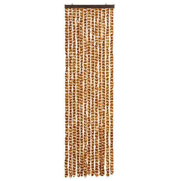 vidaXL Fly Curtain Ochre and White 56x200 cm Chenille
