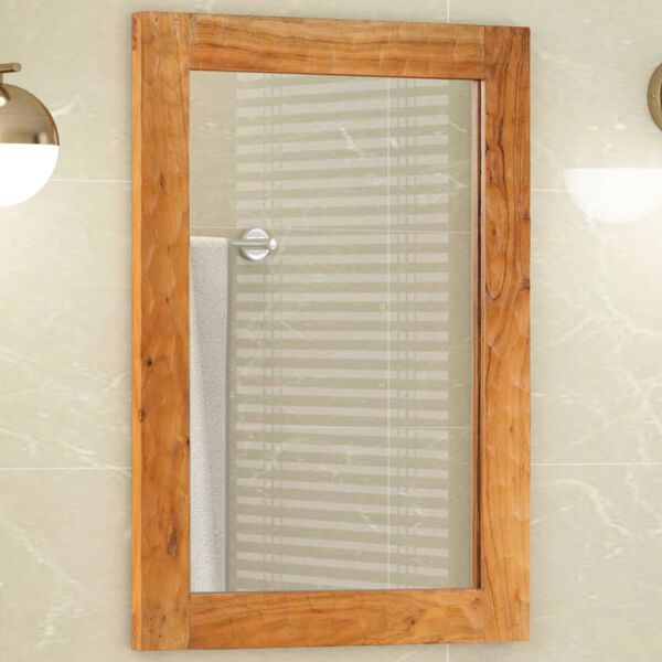 vidaXL Bathroom Mirror 50x70x2.5 cm Solid Wood Acacia and Glass