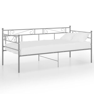 vidaXL Sofa Bed Frame without Mattress Grey Metal 90x200 cm