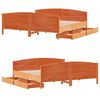 vidaXL Bed Frame without Mattress Wax Brown 160x200 cm Solid Wood Pine