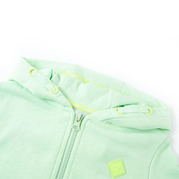 Kids' Hooded Sweatshirt with Zip Bright Green 116